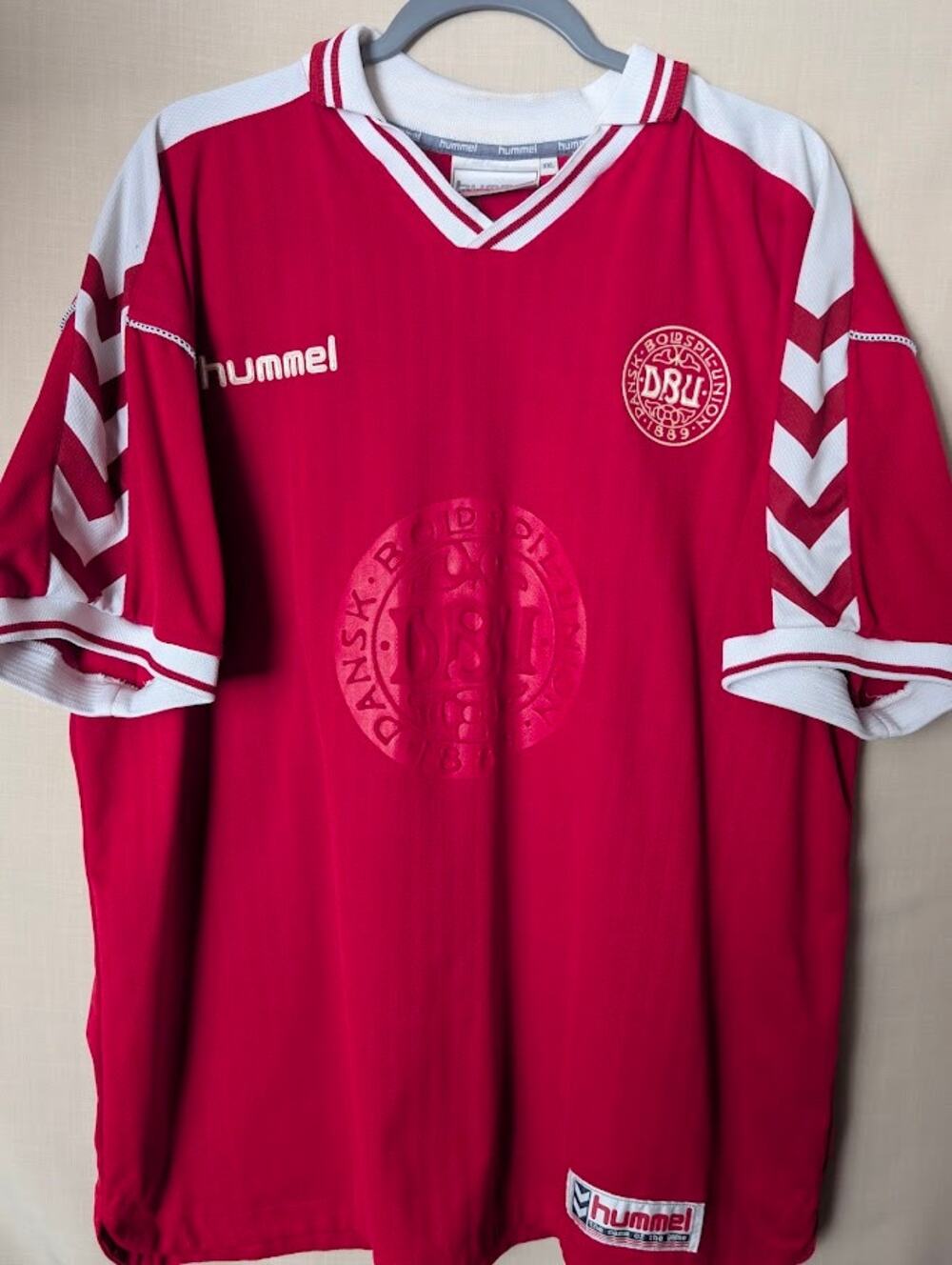 Denmark 1998 Home Jersey Mens XXL Authentic Vintage Hummel